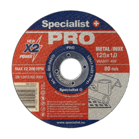 Prekės nuotrauka SPECIALIST+ metalo pj.diskas PRO, 125x1x22 mm