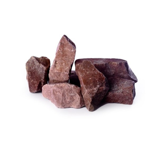 Prekės nuotrauka Saunos akmenys 60-100 mm, 20 kg, kvarcitas, raudonos spalvos