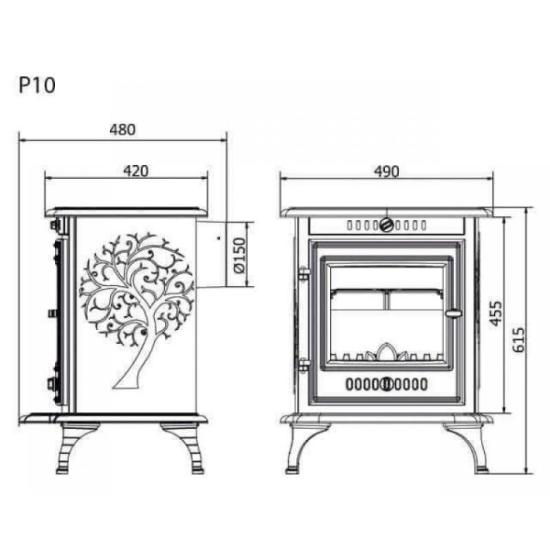 Prekės „Ketaus krosnelė KAWMET P10 6.8 kW ECO IŠPARDUOTA“ paveikslėlis
