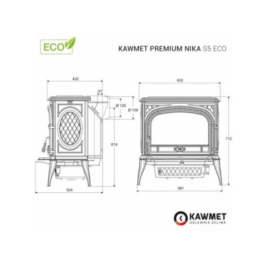 Prekės „Ketaus krosnelė KAWMET Premium NIKA S5 ECO IŠPARDUOTA“ paveikslėlis