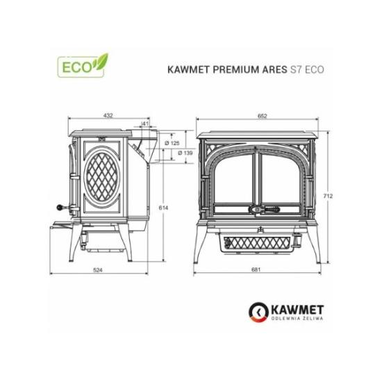Prekės „Ketaus krosnelė KAWMET Premium ARES S7 ECO IŠPARDUOTA“ paveikslėlis