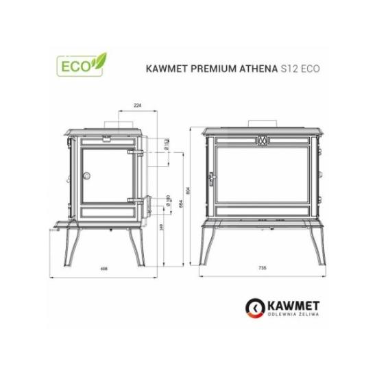 Prekės „Ketaus krosnelė KAWMET Premium ATHENA S12 ECO IŠPARDUOTA“ paveikslėlis
