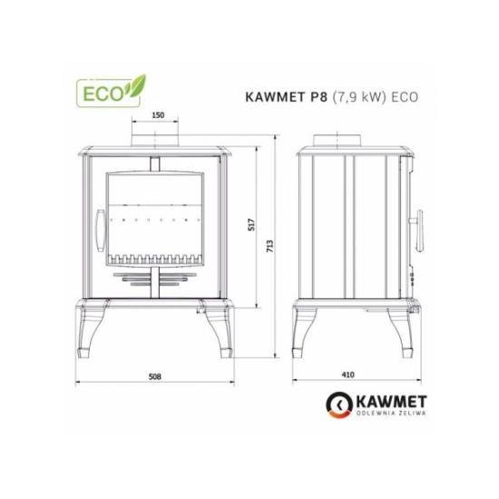 Prekės „Ketaus krosnelė KAWMET P8 (7,9 kW) ECO IŠPARDUOTA“ paveikslėlis
