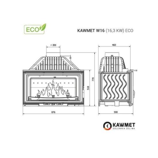 Prekės „Ketaus įdėklas židiniui KAWMET W16 16,3 kW ECO IŠPARDUOTA“ paveikslėlis