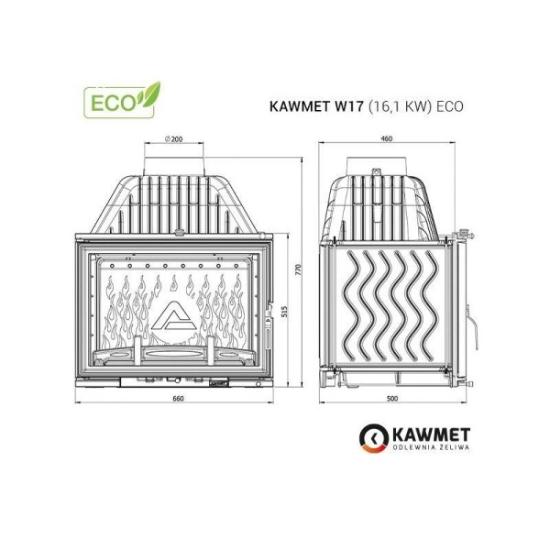 Prekės „Ketaus įdėklas židiniui KAWMET W17 16,1 kW ECO IŠPARDUOTA“ paveikslėlis