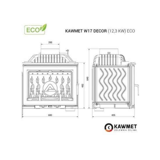 Prekės „Ketaus įdėklas židiniui KAWMET W17 Decor 12,3 kW ECO IŠPARDUOTA“ paveikslėlis