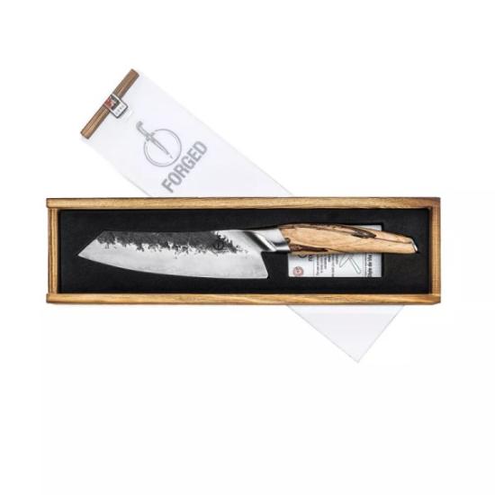 Prekės „Japoniško plieno Santoku peilis - Forged Katai 18cm IŠPARDUOTA“ paveikslėlis