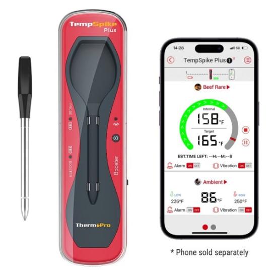 Prekės „TempSpike Plus skaitmeninis belaidis bluetooth maisto termometras ThermoPro TP970W su atnaujintu itin plonu zondu IŠPARDUOTA“ paveikslėlis