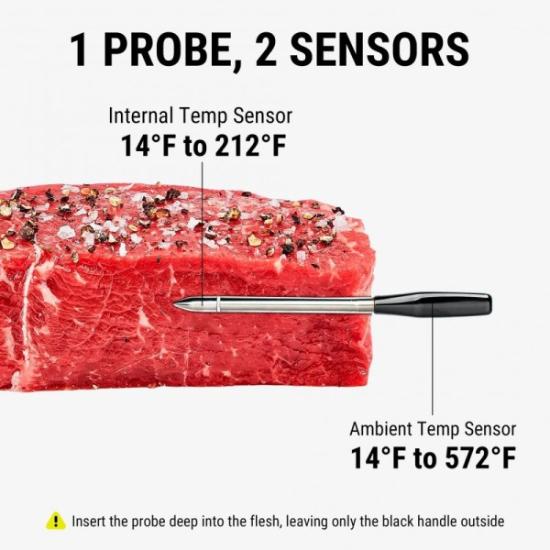 Prekės „TempSpike Plus skaitmeninis belaidis bluetooth maisto termometras ThermoPro TP970W su atnaujintu itin plonu zondu IŠPARDUOTA“ paveikslėlis