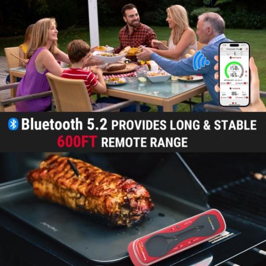 Prekės „TempSpike Plus skaitmeninis belaidis bluetooth maisto termometras ThermoPro TP970W su atnaujintu itin plonu zondu IŠPARDUOTA“ paveikslėlis