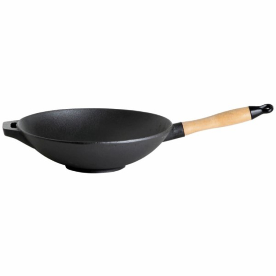 Prekės nuotrauka Ketaus Wok keptuvė su rankena 30cm IŠPARDUOTA