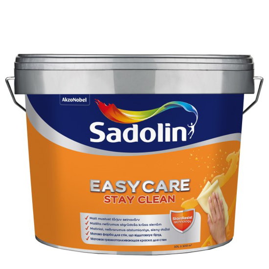 Prekės nuotrauka Vandeniniai sienų dažai SADOLIN EASYCARE, 10 l, BW bazė, nešvarumus atstumiantys