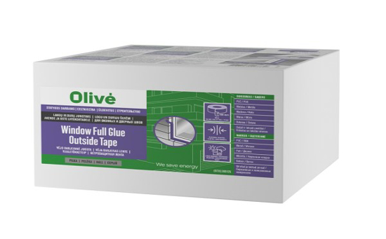 Prekės nuotrauka Olive Window Full Glue Outside Tape išorinė langų sandarinimo juosta su pilnu klijų sluoksniu DIY, pilka, 70 mm, 25 m