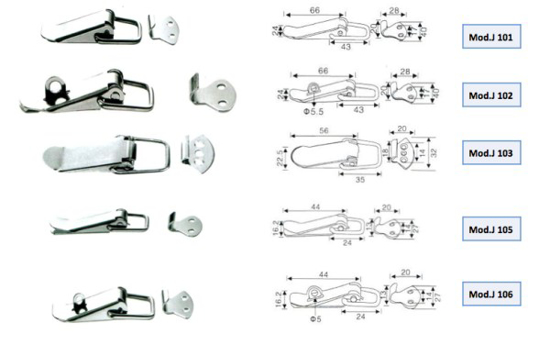 Prekės nuotrauka Užraktas dėžei 44 x 16 mm J106 Zhongdai