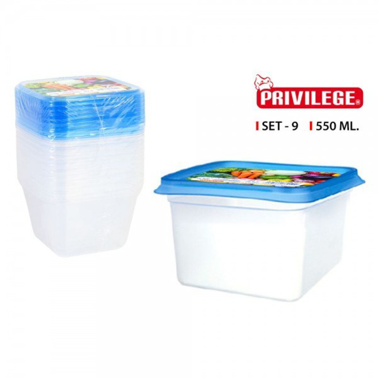 Prekės nuotrauka Dėžutės maistui plast. 550ml 9vnt Privilege 3050