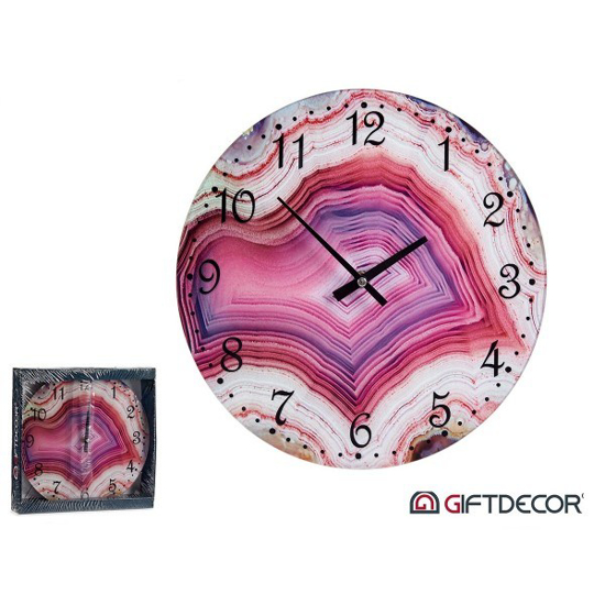 Prekės nuotrauka Laikrodis sieninis 30cm stikl. MARBLE 7968