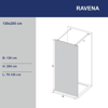 Prekės nuotrauka Dušo sienelė RAVENA W-130 black, su dviem laikikliais