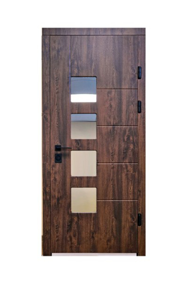 Prekės nuotrauka Durys lauko MAGDA T2-128 950x2050mm su stiklu, dešininės, bronzinis ąžuolas