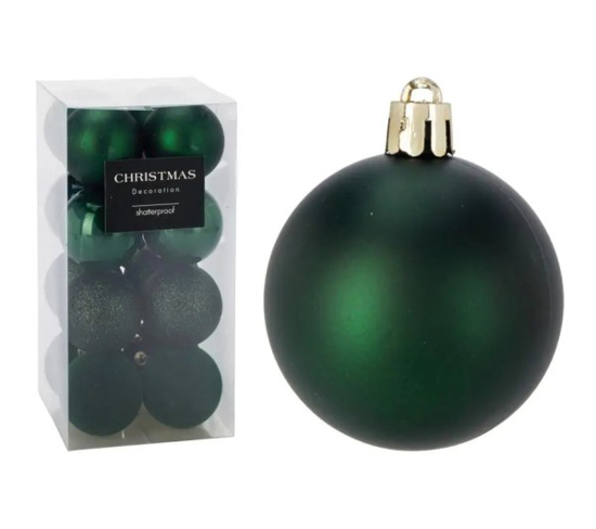 Prekės nuotrauka Žaisliukai Kalėdų eglutei 60mm 16vnt Xmas