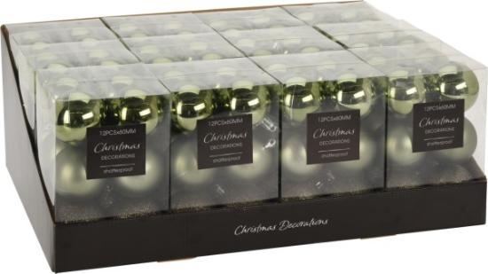Prekės „Rinkinys eglutės žaisliukų 12 vnt x 60 mm Green IŠPARDUOTA“ paveikslėlis
