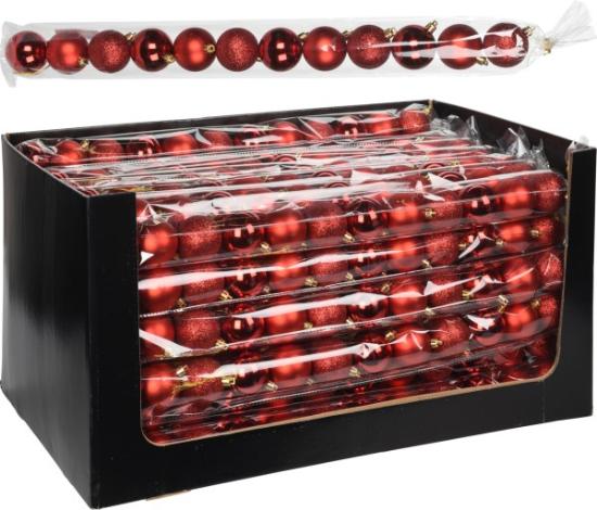 Prekės „Žaisliukai eglutės raudoni 12 vnt x 50 mm IŠPARDUOTA“ paveikslėlis