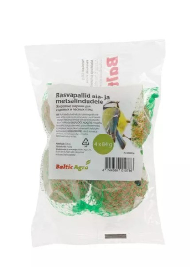 Prekės nuotrauka Paukščių lesalas 4x84g fat balls laukiniams paukščiams