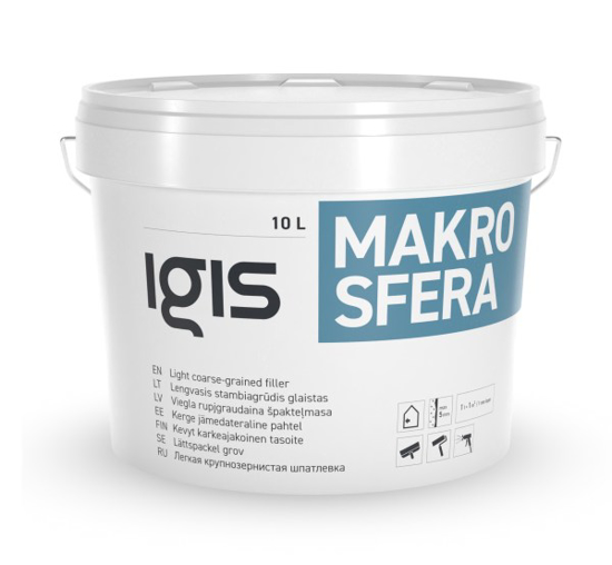 Prekės nuotrauka Glaistas statybinis vidaus darbams IGIS Makrosfera 10 l