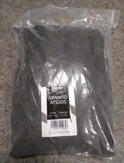 Prekės nuotrauka Atsijos granito, frakcija 0-2 mm 25 kg