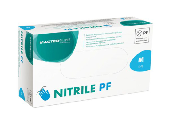 Prekės nuotrauka Vienkartinės pirštinės nitrilinės Master Glove L mėlynos 100 vnt.