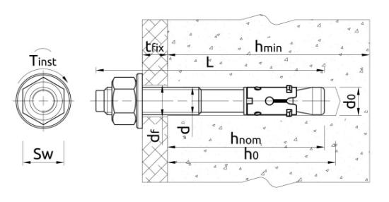 Prekės „Ankeris žiedinis 12x220 mm R-XPT Rawlplug“ paveikslėlis