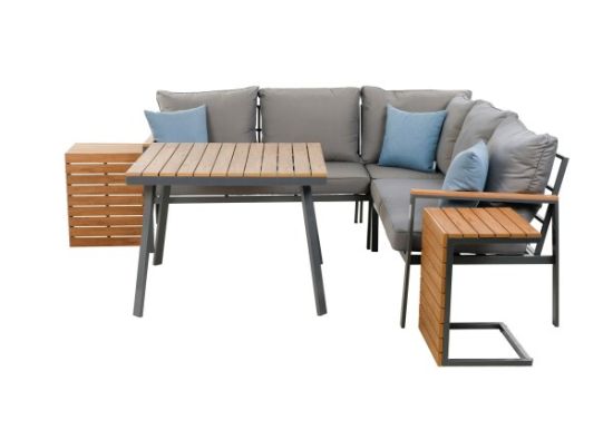 Prekės „Lauko baldų komplektas „Sofia“ – 6 dalių kampinė sofa su stalu ir šoniniais staliukais“ paveikslėlis