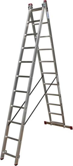 Prekės „Kopėčios aliuminės 2 x 11 pakopų 3,1 x 5,3 x 6,2 m Corda Krause“ paveikslėlis