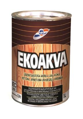 Prekės „Lakas akrilinis vandeniu skiedžiamas Ekoakva 0,9 l“ paveikslėlis