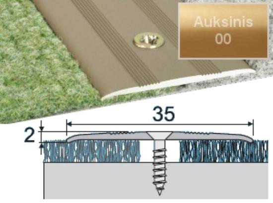 Prekės „Profilis grindų sujungimui A08 35x2mm 93cm aukso spalva“ paveikslėlis