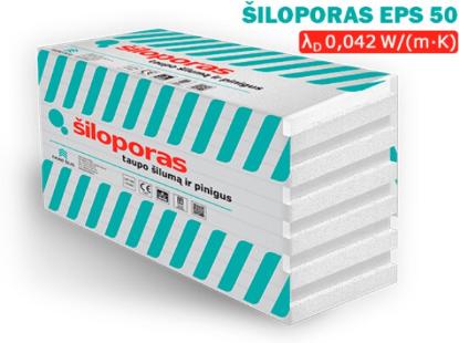 Prekės „Polistirenas, šiloporas EPS 50, 20x1000x1000 mm“ paveikslėlis