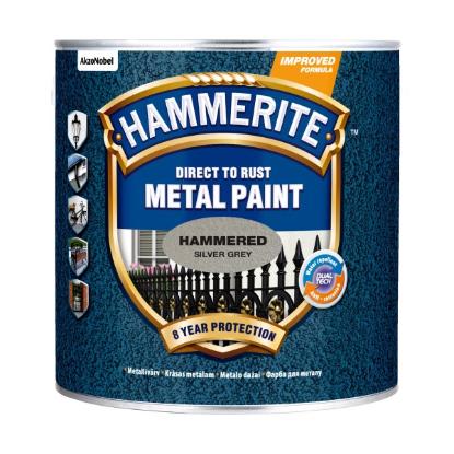 Prekės „Antikoroziniai dažai HAMMERITE HAMMERED, 2,5 l, sidabrinės sp., kaldinto metalo efekto“ paveikslėlis