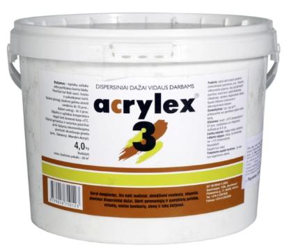 Prekės „Dažai vidaus darbams matiniai Acrylex-3 15 kg“ paveikslėlis