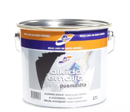 Prekės „Emalė alkidinė pusiau matinė balta  2,7 l“ paveikslėlis