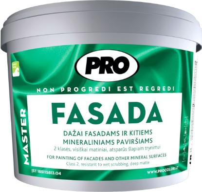 Prekės „Dažai fasadiniai visiškai matiniai PRO Fasada 1 l“ paveikslėlis