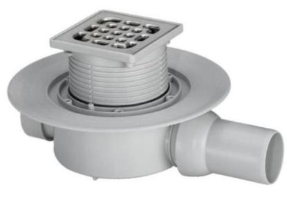 Prekės „Trapas vandens nubėgimo Ø 50 mm metalo grotelėmis 94 x 94 mm pilkas“ paveikslėlis