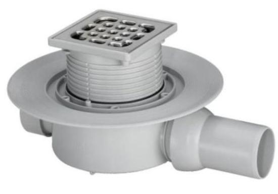 Prekės „Trapas vandens nubėgimo Ø 50 mm metalo grotelėmis 94 x 94 mm pilkas“ paveikslėlis