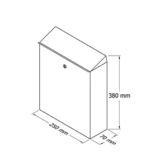 Prekės „Dėžutė pašto PD950 tamsiai žalios spalvos 380x250x70 mm“ paveikslėlis