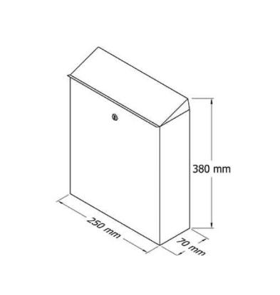 Prekės „Dėžutė pašto PD950 tamsiai žalios spalvos 380x250x70 mm“ paveikslėlis