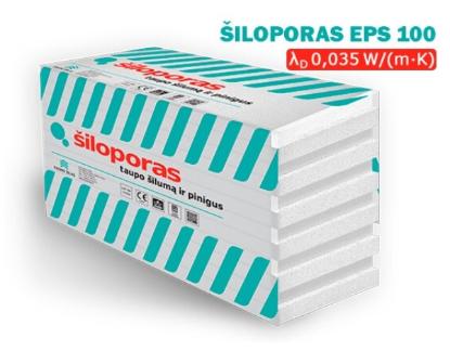 Prekės „Polistirenas, šiloporas EPS 100, 100x1000x1000 mm“ paveikslėlis