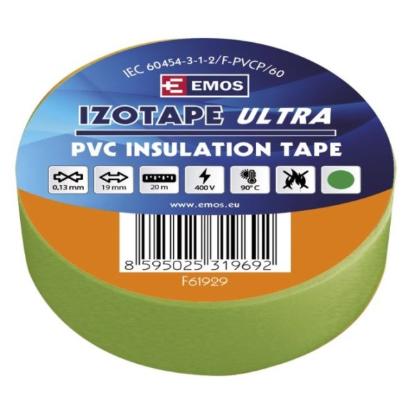 Prekės „Juosta izoliacinė PVC BENIZOL 19mm x 20 m žalia Emos“ paveikslėlis