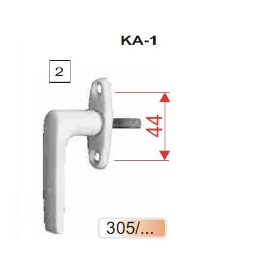 Prekės „Rankena langų balta b/m 305/2 R2-3“ paveikslėlis