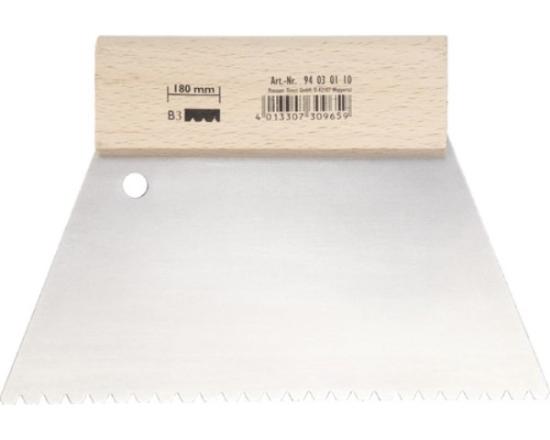 Prekės „Glaistyklė klijams 180 mm stambių dantų B3 metalinė Ciret“ paveikslėlis