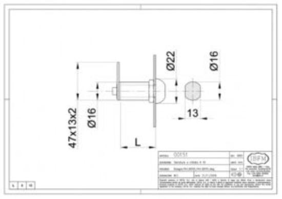 Prekės „Spynelė baldinė 15 mm Ø 16 mm IBFM CAM 151“ paveikslėlis