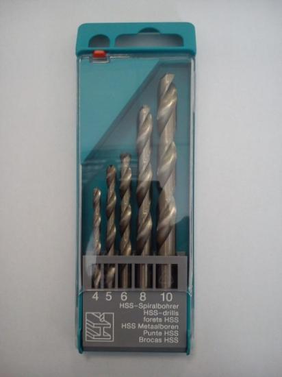 Prekės „Grąžtų rinkinys metalui 5 dalių DIN 338 4 / 5 / 6 / 8 / 10 mm“ paveikslėlis