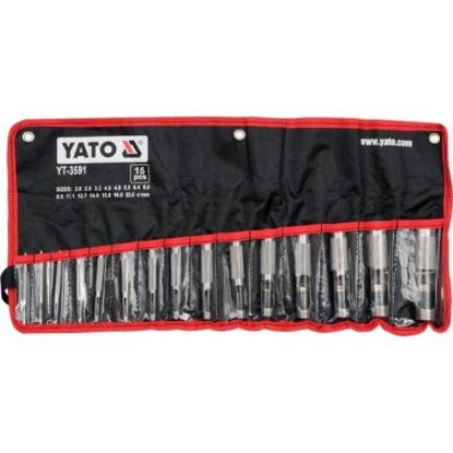 Prekės „Skylamušių rinkinys skylėms 2 - 22 mm 15 dalių Yato YT-3591“ paveikslėlis